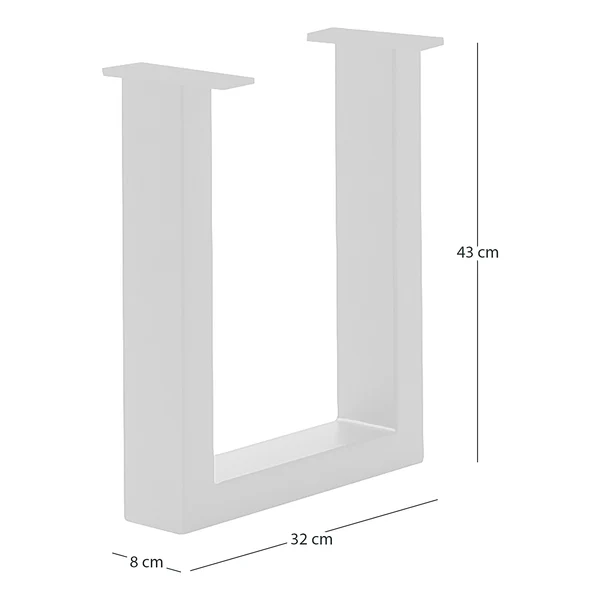 Bankgestell KAPRA - Eisen - Silber - U-Form - Image 3