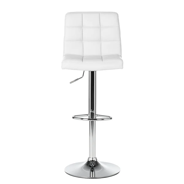Barhocker Fitzgerald - Kunstleder - Weiß / Chrom - Einzelhocker - Image 3