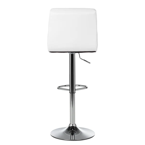 Barhocker Fitzgerald - Kunstleder - Weiß / Chrom - Einzelhocker - Image 5