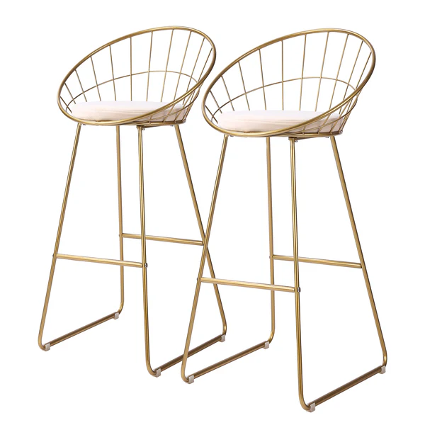 Barstuhl Ceza (2er-Set) - Beige / Gold