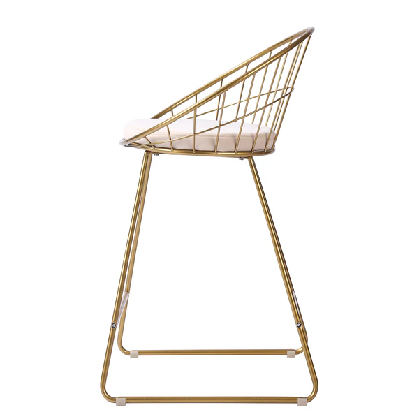 Barstuhl Ceza (2er-Set) - Beige / Gold - Image 3