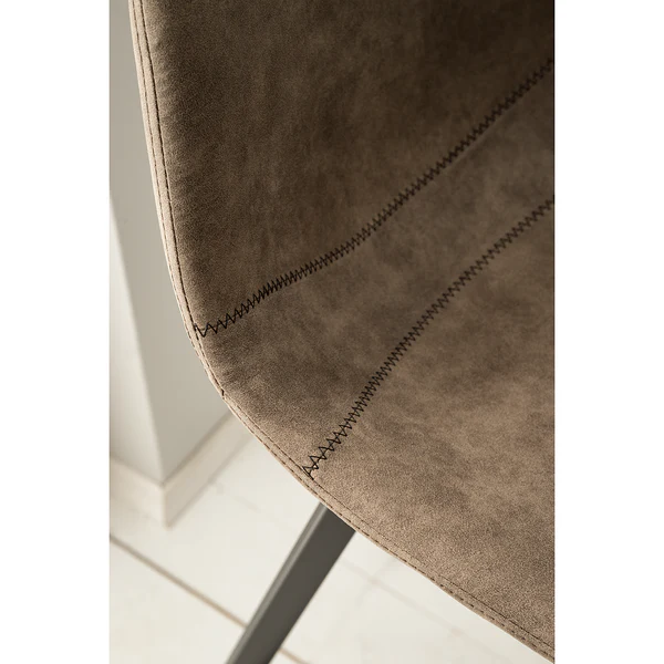 Barstuhl Luhi (2er-Set) - Microfaser / Stahl - Beige / Grau - Image 12