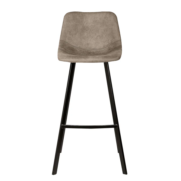 Barstuhl Luhi (2er-Set) - Microfaser / Stahl - Beige / Grau - Image 5
