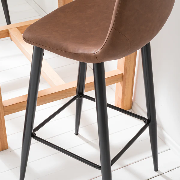 Barstuhl Pohang (2er-Set) - Kunstleder / Metall - Braun / Schwarz - Image 10