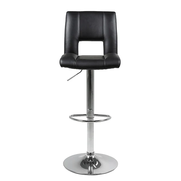 Barstuhl Selina I (2er-Set) - Kunstleder / Chrom - Schwarz - Image 4