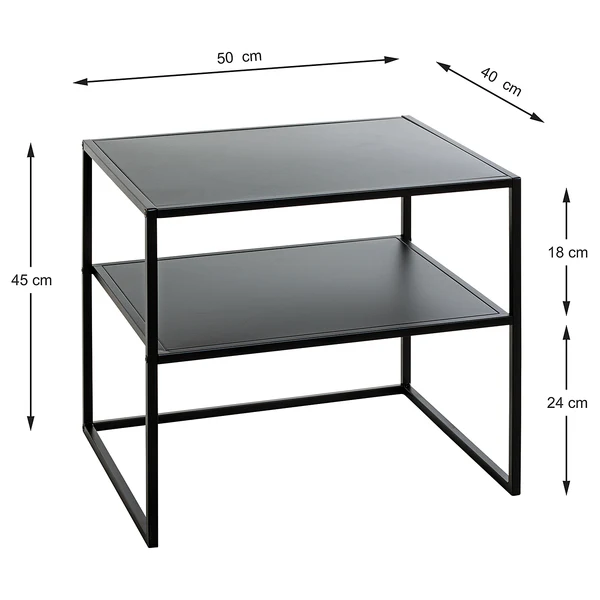 Beistelltisch Alderbury - Metall - Schwarz - Höhe: 45 cm - Image 4