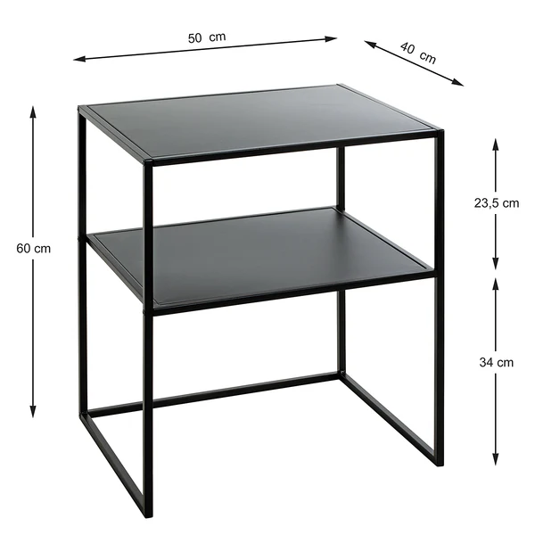 Beistelltisch Alderbury - Metall - Schwarz - Höhe: 60 cm - Image 4