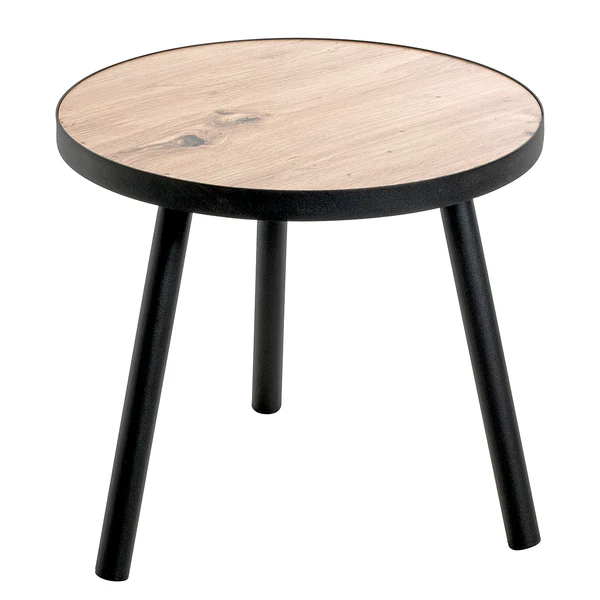 Beistelltisch Baligill - Höhe 37 cm - MDF / Stahl - Wildeiche Dekor