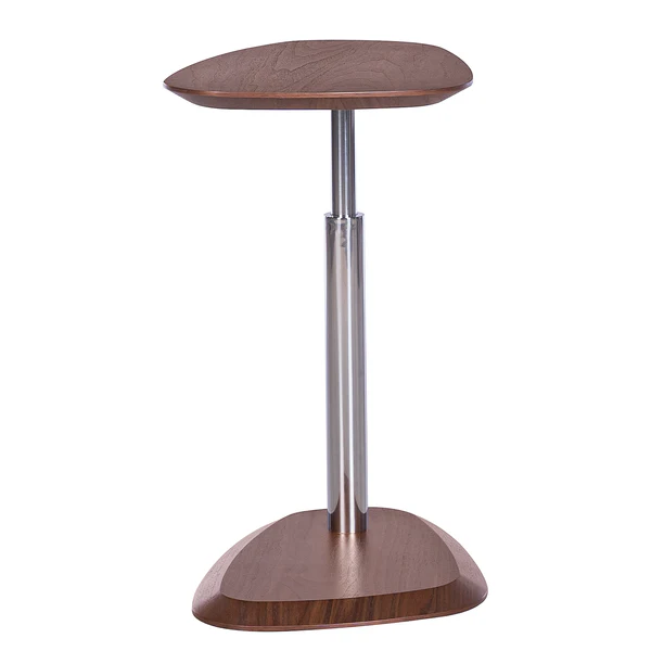 Beistelltisch Ballyogan - Höhenverstellbar - Echtholzfurnier / Metall - Walnuss / Edelstahl - Image 10