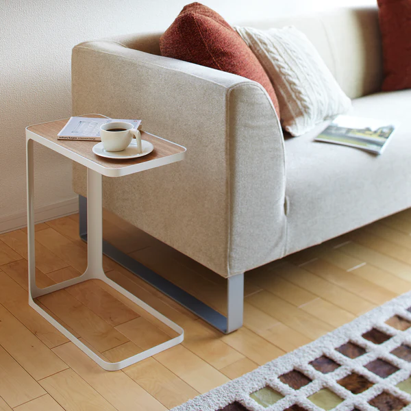Beistelltisch Frame - Esche massiv / Metall - Weiß - Image 3