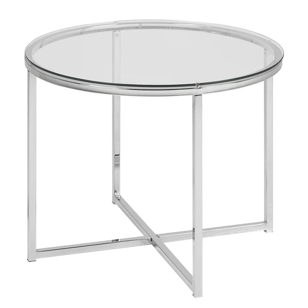 Beistelltisch Kilchis - Glas / Metall - Chrom
