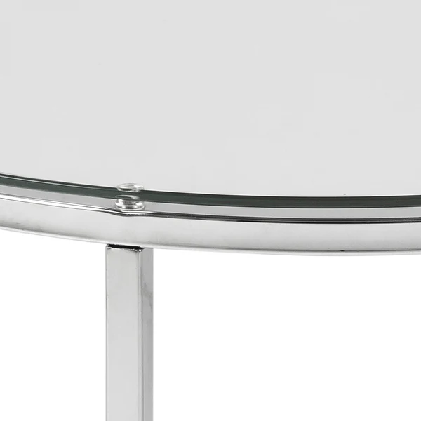 Beistelltisch Kilchis - Glas / Metall - Chrom - Image 4