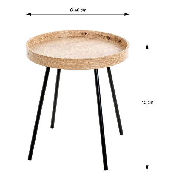 Beistelltisch Kirtomy - MDF / Stahl - Wildeiche Dekor - Image 4