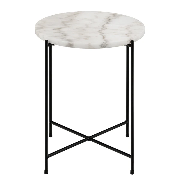 Beistelltisch Marcocci 42 cm - Marmor / Metall - Marmor Weiß / Schwarz - Image 5