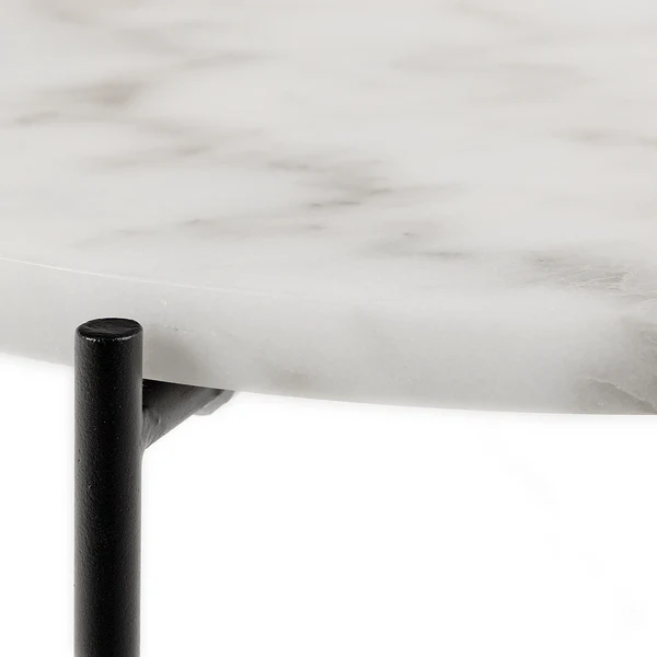 Beistelltisch Marcocci 42 cm - Marmor / Metall - Marmor Weiß / Schwarz - Image 6