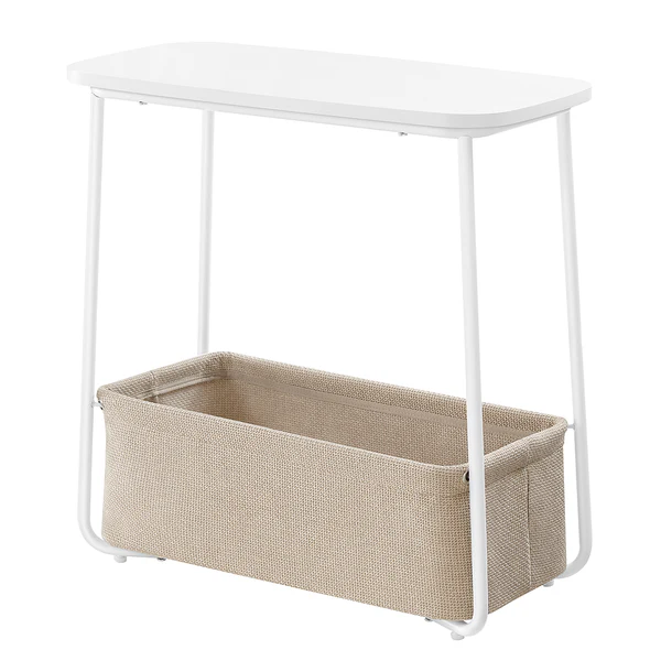 Beistelltisch Ponoka oval - Weiß / Beige