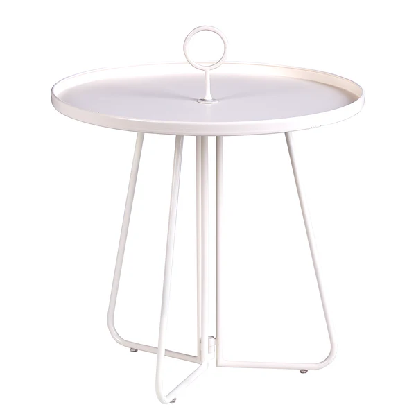 Beistelltisch PORTER mit Griff - Metall - Creme