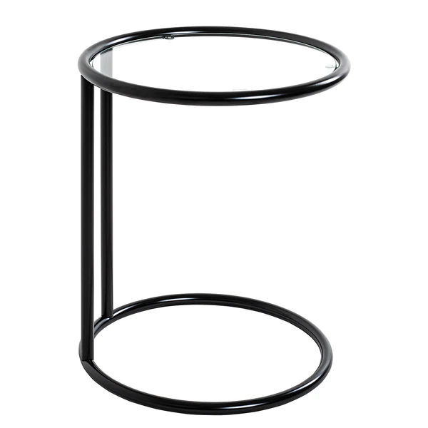 Beistelltisch Stain - Sicherheitsglas / Metall - Schwarz - Image 4