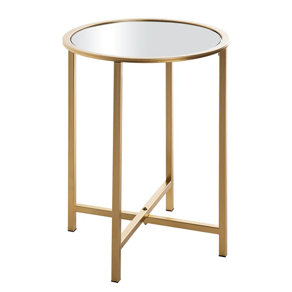 Beistelltisch Tetford Breite: 39 cm - Glas / Metall - Gold