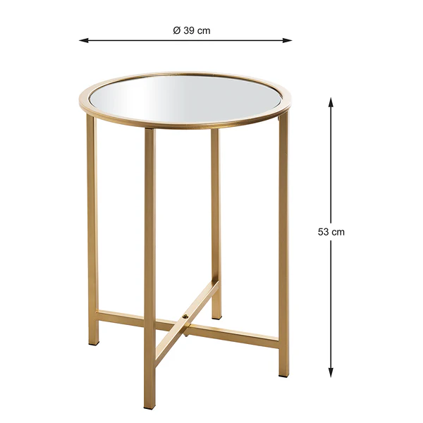 Beistelltisch Tetford Breite: 39 cm - Glas / Metall - Gold - Image 6
