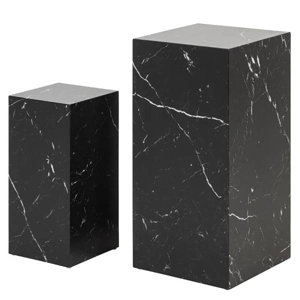 Beistelltisch Zelale 2er-Set - Marmor Schwarz Dekor
