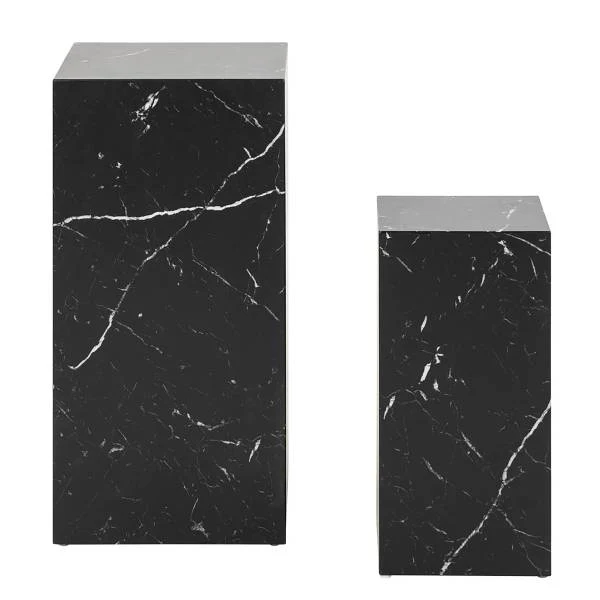 Beistelltisch Zelale 2er-Set - Marmor Schwarz Dekor - Image 3