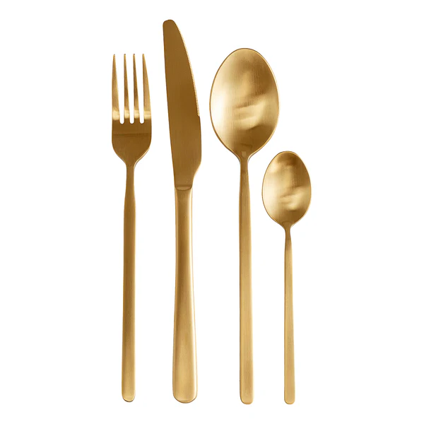 Besteck-Set Gloria (16-teilig) - Edelstahl - Gold - Image 4