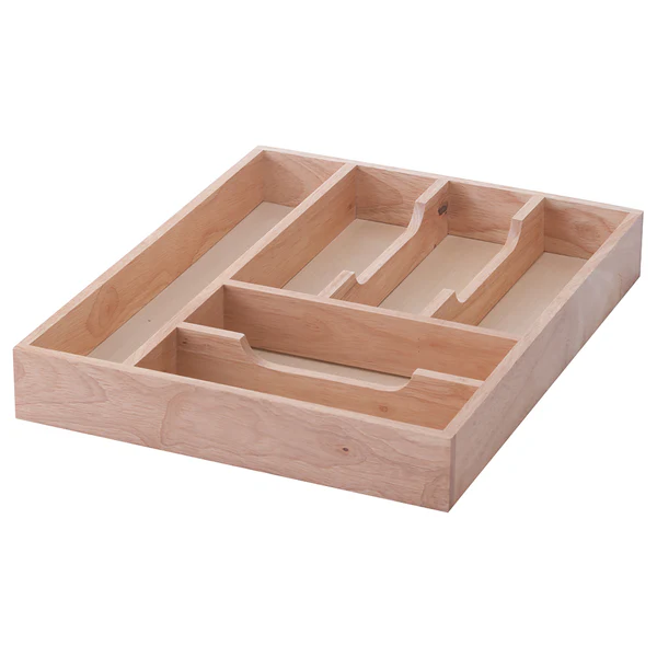 Besteckkasten Berganz - Gummibaum - natur - 34 x 43 x 6