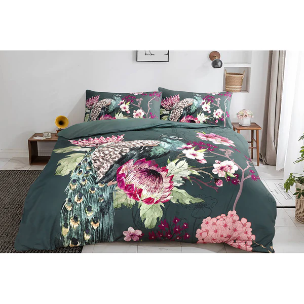 Bettwäsche Blossom - Baumwollsatin - Mehrfarbig - 140 x 200 cm + Kissen 65 x 65 cm - Image 2
