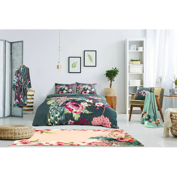 Bettwäsche Blossom - Baumwollsatin - Mehrfarbig - 140 x 200 cm + Kissen 65 x 65 cm - Image 4