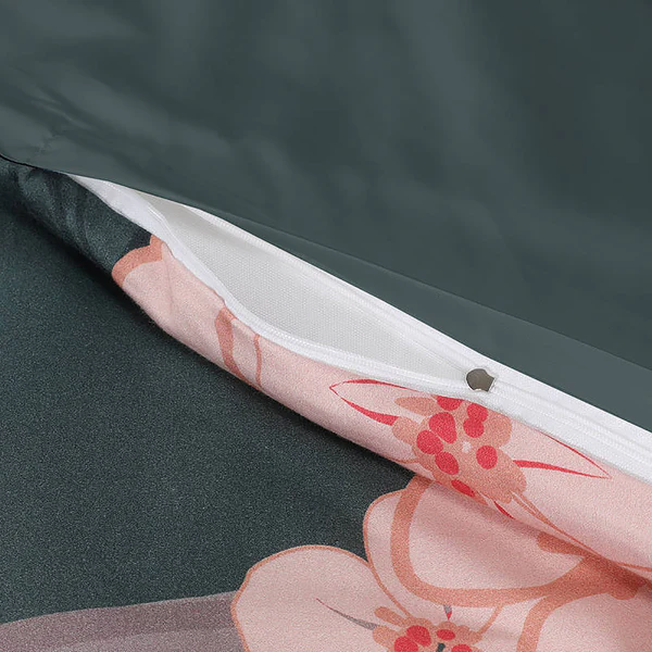 Bettwäsche Blossom - Baumwollsatin - Mehrfarbig - 140 x 200 cm + Kissen 65 x 65 cm - Image 8