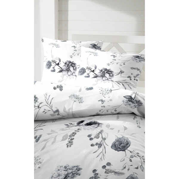 Bettwäsche Breese - Baumwollstoff - Weiß - 155 x 220 cm + Kissen 80 x 80 cm - Image 3