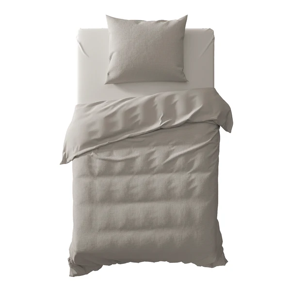 Bettwäsche Cialda - Baumwollstoff - Silbergrau - 155 x 220 cm + Kissen 80 x 80 cm