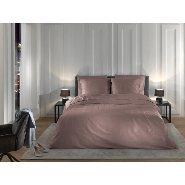 Bettwäsche Diamante - Baumwolle Satin - Altrosa - 135 x 200 cm + Kissen 80 x 80 cm - Image 2