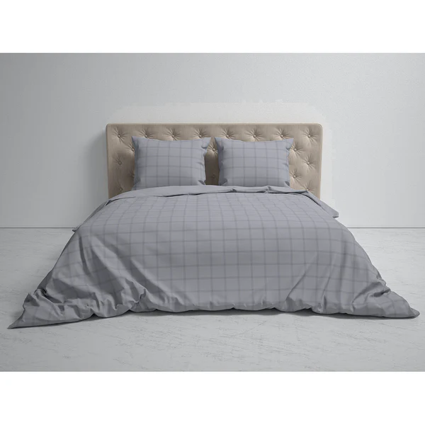 Bettwäsche Diamante - Baumwolle Satin - Grau - 135 x 200 cm + Kissen 80 x 80 cm - Image 6