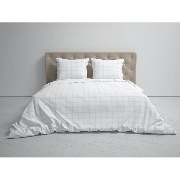 Bettwäsche Diamante - Baumwolle Satin - Weiß - 155 x 220 cm + Kissen 80 x 80 cm - Image 3