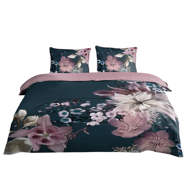 Bettwäsche Guana - Organic Baumwolle-Satin - Rosa - 140 x 200/220 cm + Kissen 70 x 60 cm