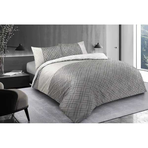 Bettwäsche Heather - Baumwollsatin - Grau - 155 x 220 cm + Kissen 80 x 80 cm - Image 2