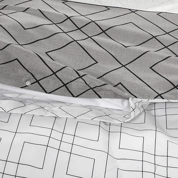 Bettwäsche Heather - Baumwollsatin - Grau - 155 x 220 cm + Kissen 80 x 80 cm - Image 5