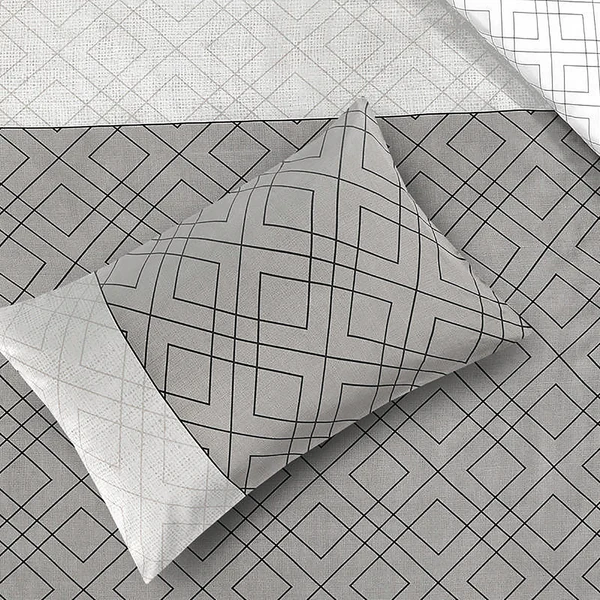 Bettwäsche Heather - Baumwollsatin - Grau - 155 x 220 cm + Kissen 80 x 80 cm - Image 6