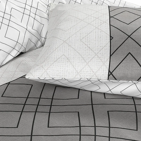 Bettwäsche Heather - Baumwollsatin - Grau - 155 x 220 cm + Kissen 80 x 80 cm - Image 7