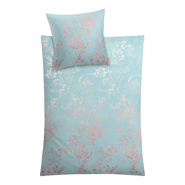 Bettwäsche Kate - Baumwolle - Babyblau - 135 x 200 cm + Kissen 80 x 80 cm