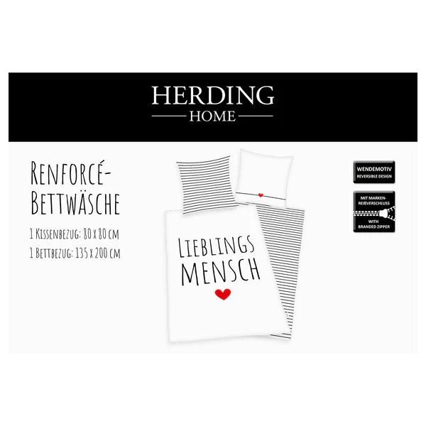 Bettwäsche Lieblingsmensch - Baumwollstoff - Weiß / Schwarz - Image 5
