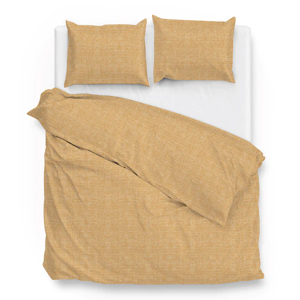 Bettwäsche Lino - Renforce - Ocker - 140 x 200/220 cm + Kissen 70 x 60 cm