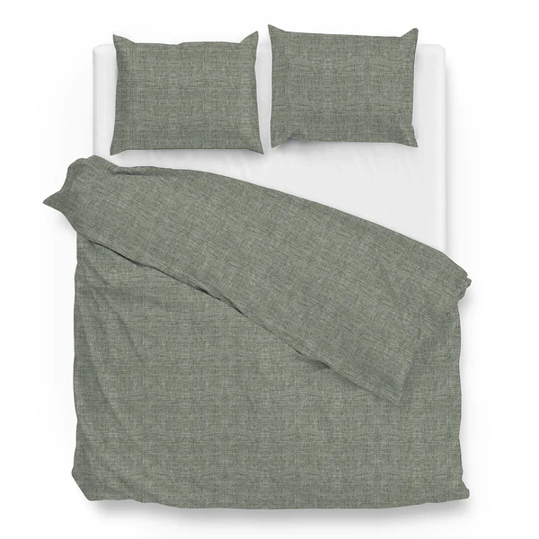 Bettwäsche Lino - Renforce - Olivgrün - 140 x 200/220 cm + Kissen 70 x 60 cm