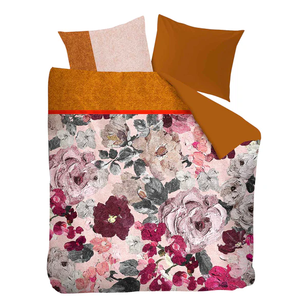 Bettwäsche Mellow - Satin - Mauve / Bernstein - 155 x 220 cm + Kissen 80 x 80 cm