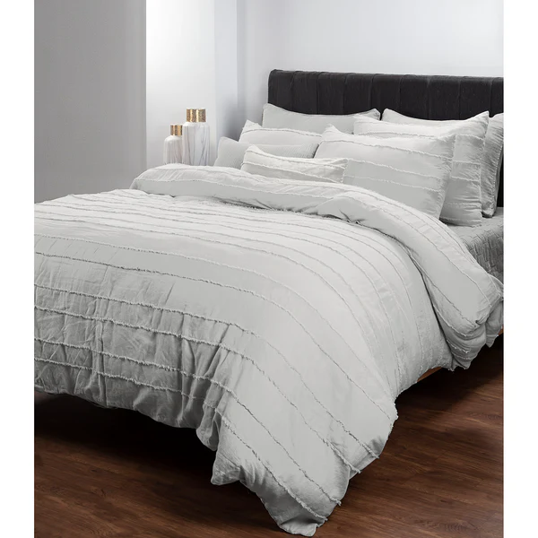 Bettwäsche Merle - Baumwolle - Wollweiß - 140 x 200/220 cm + Kissen 70 x 60 cm - Image 3