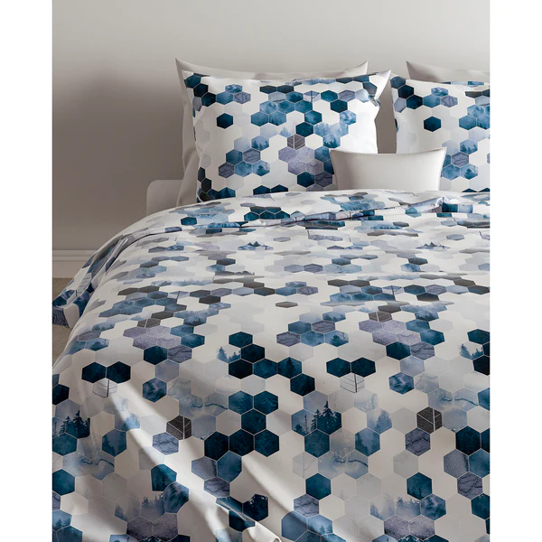 Bettwäsche Neo - Baumwollstoff - Blau - 200 x 200/220 cm + 2 Kissen 70 x 60 cm - Image 2