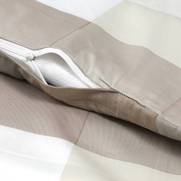 Bettwäsche Nevada - Baumwollsatin - Taupe - 140 x 240 cm + Kissen 70 x 60 cm - Image 3