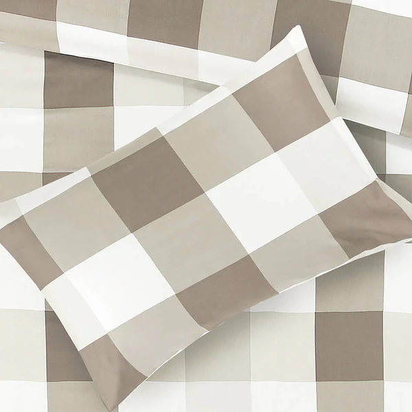 Bettwäsche Nevada - Baumwollsatin - Taupe - 140 x 240 cm + Kissen 70 x 60 cm - Image 6